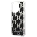 Miniatyrbild 4 av 6: Karl Lagerfeld iPhone 14 Pro Max Skal Liquid Glitter Monogram - Svart