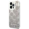 Miniatyrbild 4 av 6: Karl Lagerfeld iPhone 14 Pro Max Skal Liquid Glitter Monogram - Silver