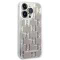 Miniatyrbild 5 av 6: Karl Lagerfeld iPhone 14 Pro Max Skal Liquid Glitter Monogram - Silver