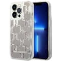 Miniatyrbild 1 av 6: Karl Lagerfeld iPhone 14 Pro Max Skal Liquid Glitter Monogram - Silver