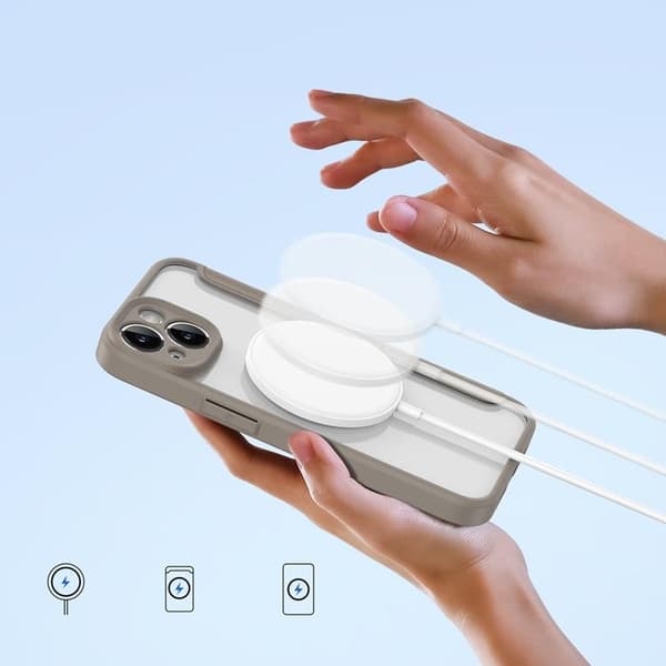 Dux Ducis iPhone 14 Plus Plånboksfodral Magsafe Skin X Pro - Beige