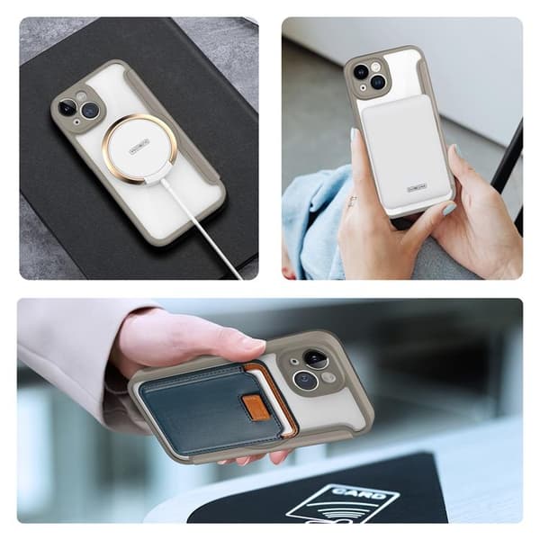 Dux Ducis iPhone 14 Plus Plånboksfodral Magsafe Skin X Pro - Beige