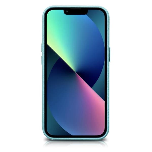 iCarer iPhone 14 Plus Skal Magsafe Äkta Läder Litchi Premium - Grön