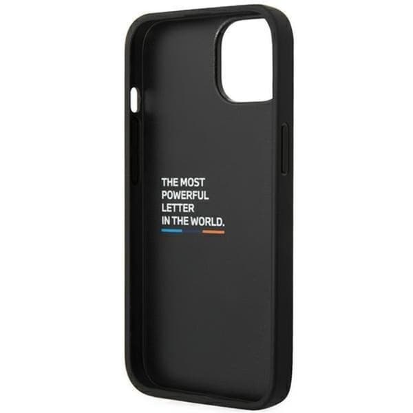 BMW iPhone 14 Skal Läder Carbon - Svart