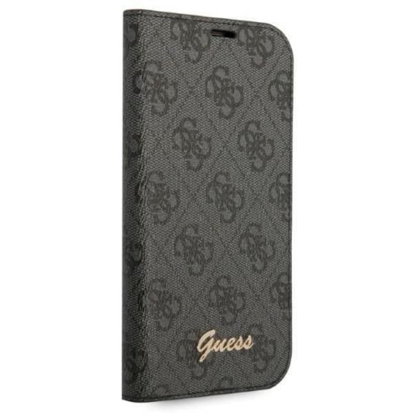 GUESS iPhone 14 Pro Plånboksfodral Vintage Gold Logo - Svart
