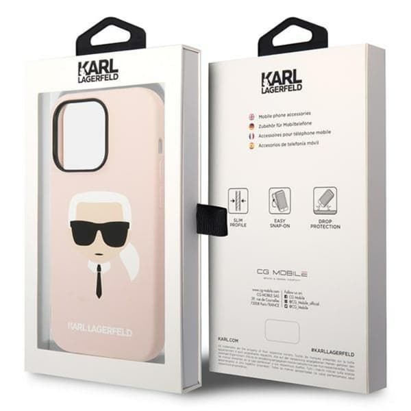Karl Lagerfeld iPhone 14 Pro Max Skal Magsafe Silicone Karls Head