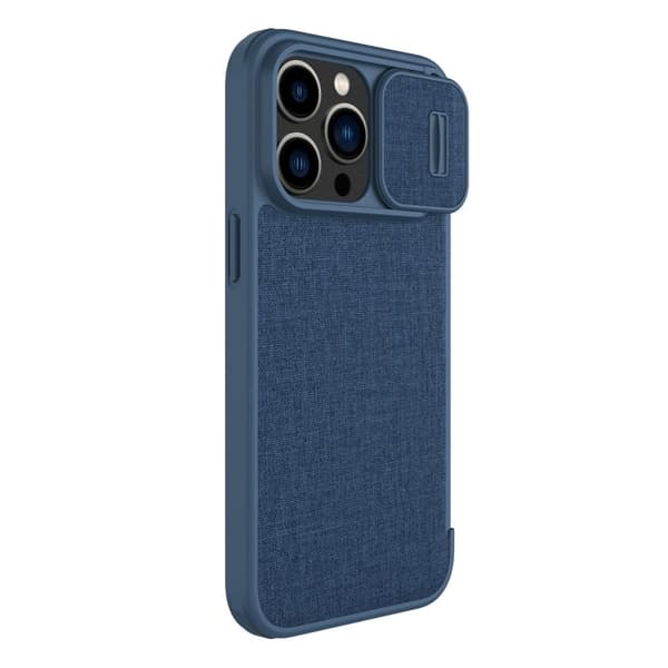 Nillkin iPhone 14 Pro Max Plånboksfodral Qin Cloth Pro - Blå