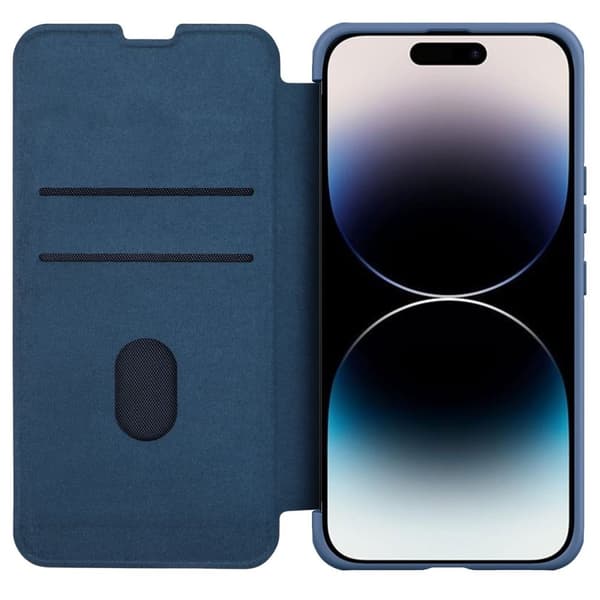 Nillkin iPhone 14 Pro Max Plånboksfodral Qin Cloth Pro - Blå