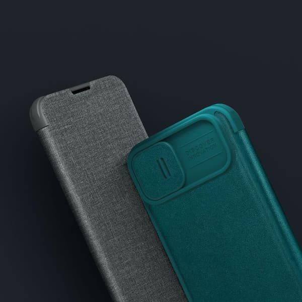 Nillkin iPhone 14 Pro Max Plånboksfodral Qin Cloth Pro - Blå