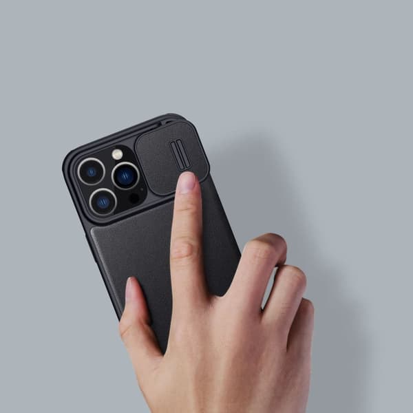 Nillkin iPhone 14 Pro Max Plånboksfodral Qin Cloth Pro - Blå