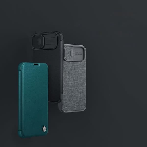 Nillkin iPhone 14 Pro Max Plånboksfodral Qin Cloth Pro - Blå