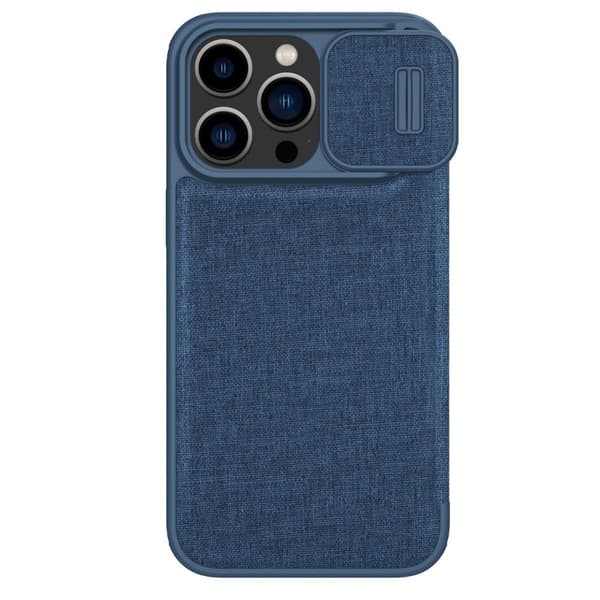 Nillkin iPhone 14 Pro Max Plånboksfodral Qin Cloth Pro - Blå