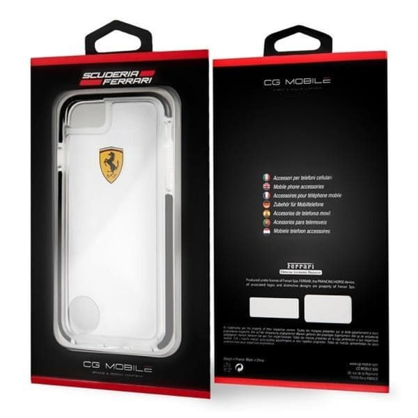 Ferrari iPhone 7/8/SE (2020/2022) Skal Shockproof - Transparent
