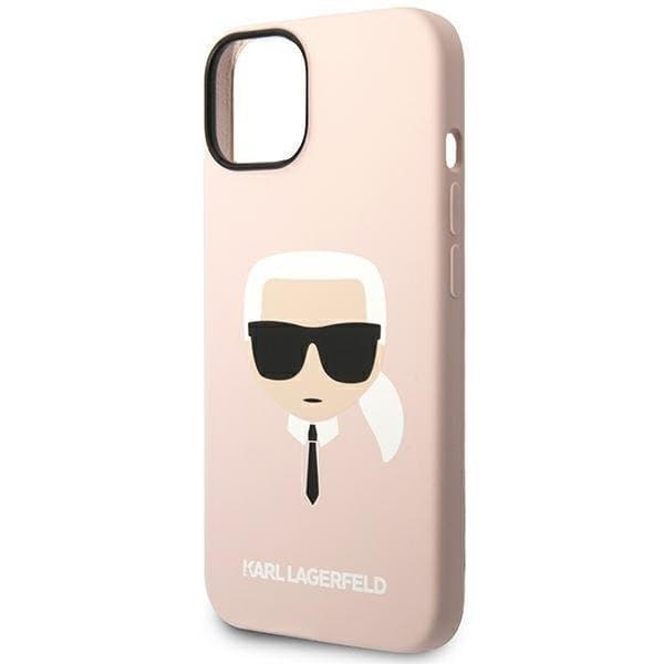 Karl Lagerfeld iPhone 14 Skal Magsafe Silicone Karl`s Head - Rosa