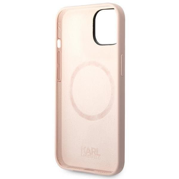 Karl Lagerfeld iPhone 14 Skal Magsafe Silicone Karl`s Head - Rosa