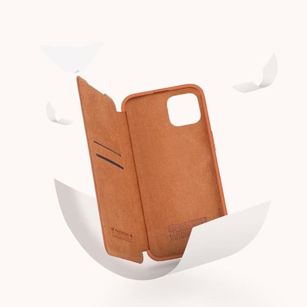Nillkin iPhone 14 Plus Plånboksfodral QinPro Läder - Brun
