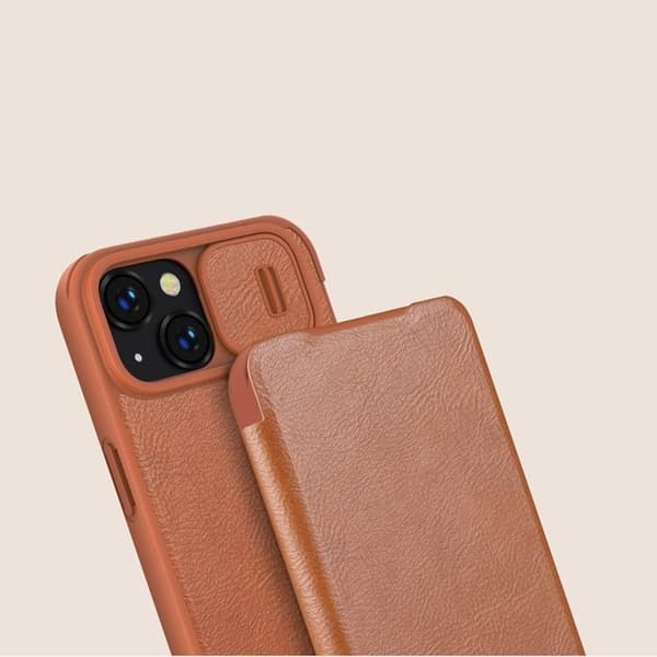Nillkin iPhone 14 Plus Plånboksfodral QinPro Läder - Brun