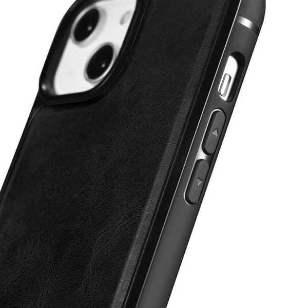 iCarer iPhone 14 Pro Max Skal Magsafe Äkta Läder - Svart
