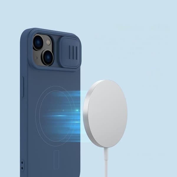 Nillkin iPhone 14 Plus Skal Magsafe CamShield Silicone - Grön