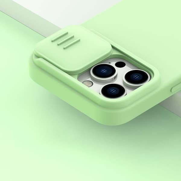 Nillkin iPhone 14 Pro Skal CamShield Silky Silicone - Blå