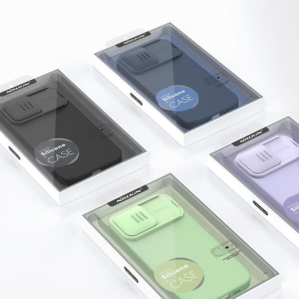 Nillkin iPhone 14 Pro Skal CamShield Silky Silicone - Blå