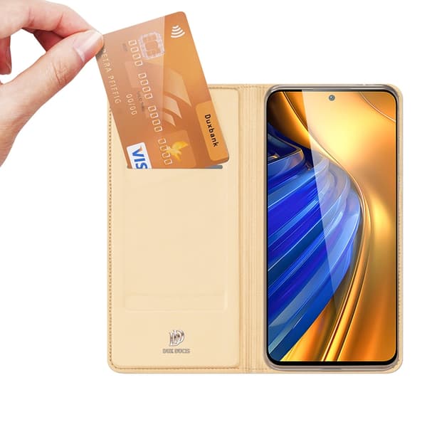 Dux Ducis Xiaomi Poco F4 5G Plånboksfodral Skin Series - Guld