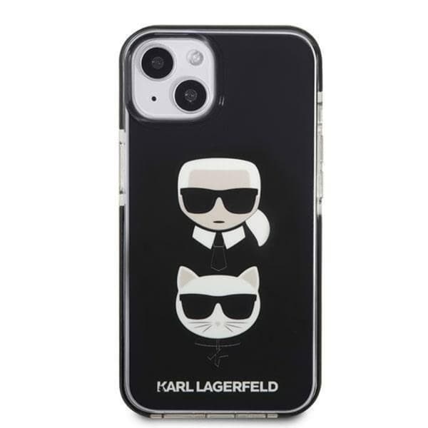 Karl Lagerfeld iPhone 13 Skal Karl & Choupette Head - Svart