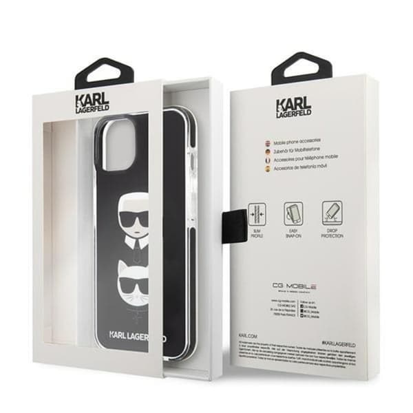 Karl Lagerfeld iPhone 13 Skal Karl & Choupette Head - Svart