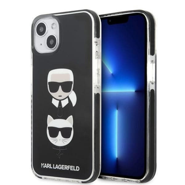 Karl Lagerfeld iPhone 13 Skal Karl & Choupette Head - Svart