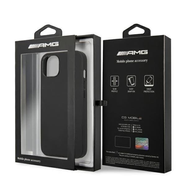 AMG iPhone 14 Plus Skal Läder Hot Stamped - Svart