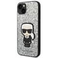 Miniatyrbild 2 av 8: Karl Lagerfeld iPhone 14 Plus Skal Glitter Flakes Ikonik - Silver