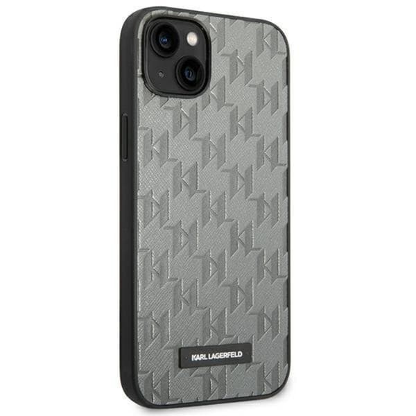 Karl Lagerfeld iPhone 14 Plus Skal Saffiano Mono Metal Logo - Grå