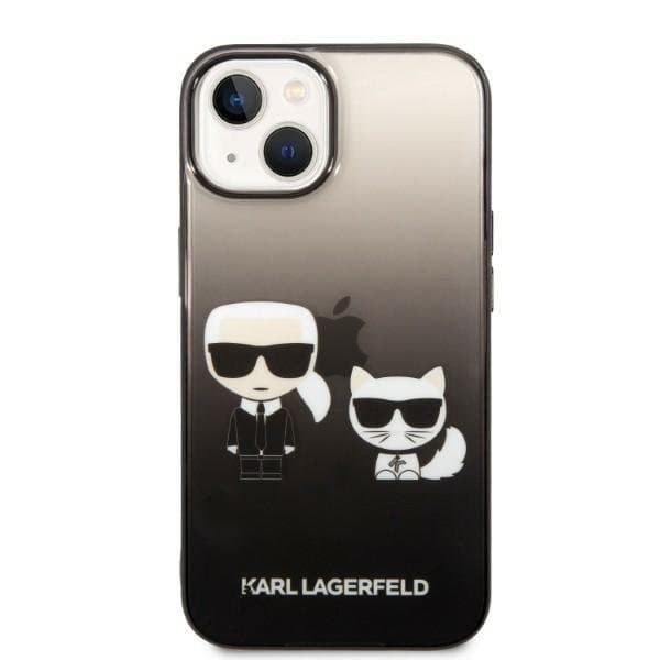 Karl Lagerfeld iPhone 14 Plus Skal Gradient Ikonik Karl & Choupette - Svart
