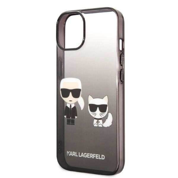 Karl Lagerfeld iPhone 14 Plus Skal Gradient Ikonik Karl & Choupette - Svart