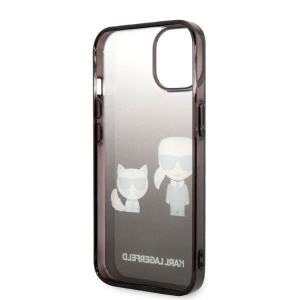 Karl Lagerfeld iPhone 14 Plus Skal Gradient Ikonik Karl & Choupette - Svart
