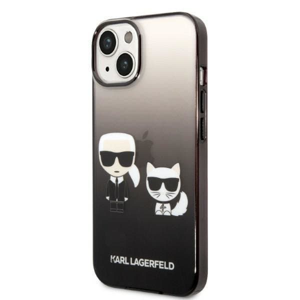 Karl Lagerfeld iPhone 14 Plus Skal Gradient Ikonik Karl & Choupette - Svart