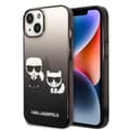 Miniatyrbild 1 av 7: Karl Lagerfeld iPhone 14 Plus Skal Gradient Ikonik Karl & Choupette - Svart