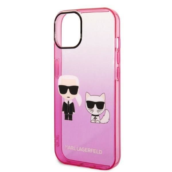 Karl Lagerfeld iPhone 14 Plus Skal Gradient Ikonik Karl & Choupette - Rosa