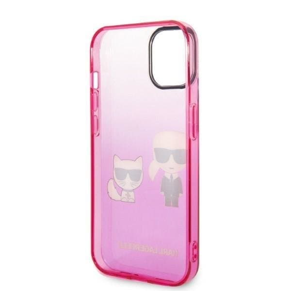 Karl Lagerfeld iPhone 14 Plus Skal Gradient Ikonik Karl & Choupette - Rosa