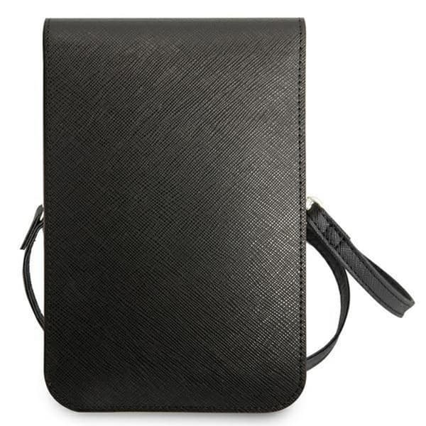 Guess Halsbandsfodral Saffiano Triangle - Svart