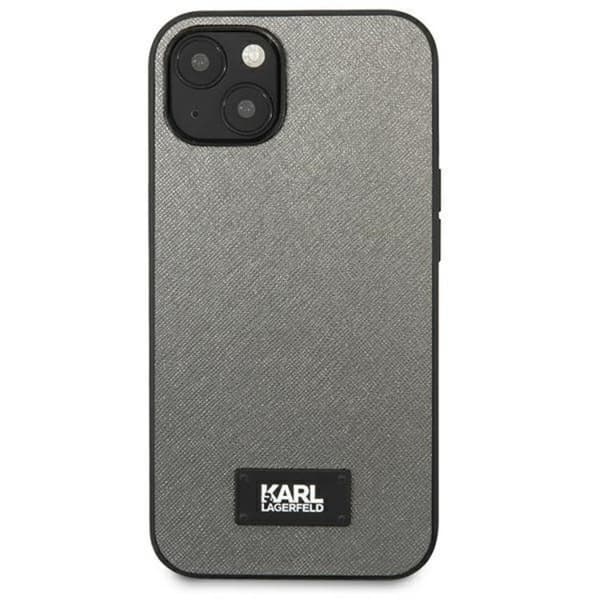 Karl Lagerfeld iPhone 13 mini Skal Saffiano Plaque - Silver