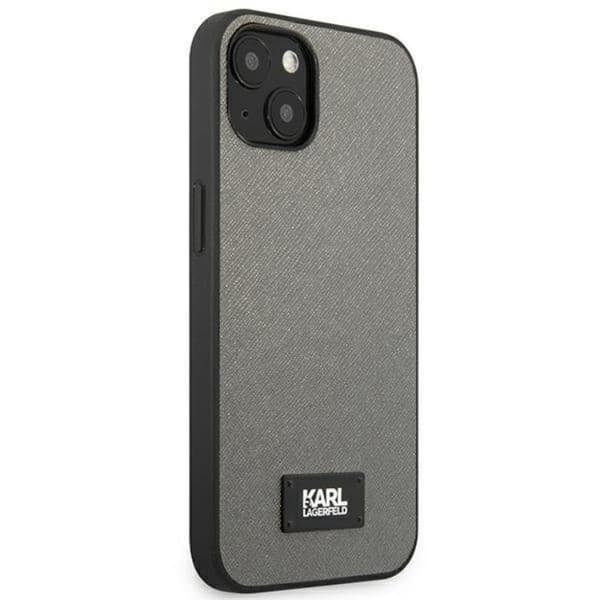 Karl Lagerfeld iPhone 13 mini Skal Saffiano Plaque - Silver