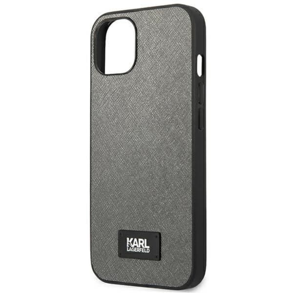 Karl Lagerfeld iPhone 13 mini Skal Saffiano Plaque - Silver