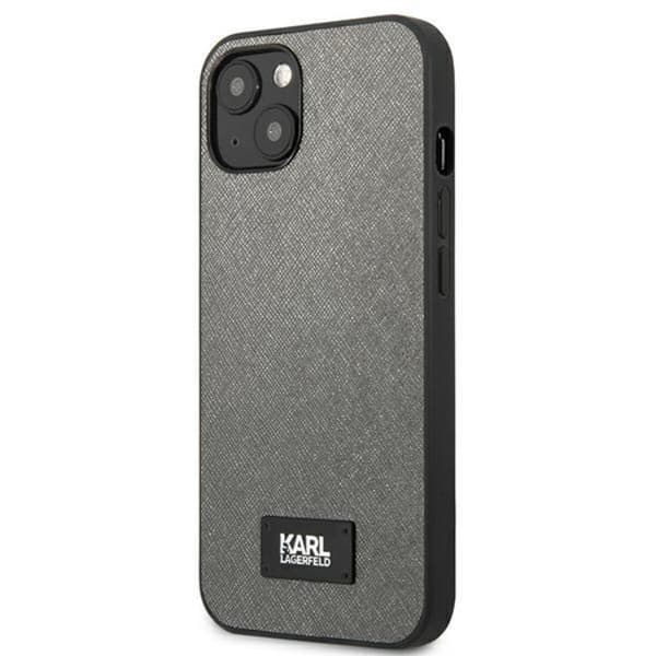 Karl Lagerfeld iPhone 13 mini Skal Saffiano Plaque - Silver