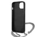 Miniatyrbild 7 av 8: Karl Lagerfeld iPhone 13 mini Halsbandskal Läder Textured and Chain - Svart