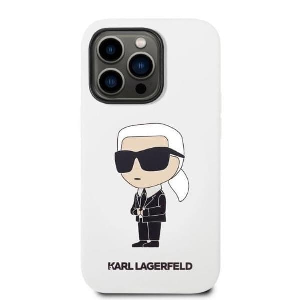 Karl Lagerfeld iPhone 14 Pro Max Skal Silicone Ikonik - Vit