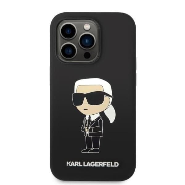 Karl Lagerfeld iPhone 14 Pro Max Skal Silicone Ikonik - Svart