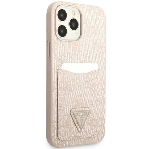 Guess iPhone 13 Pro Skal Korthållare Triangle Logo - Rosa