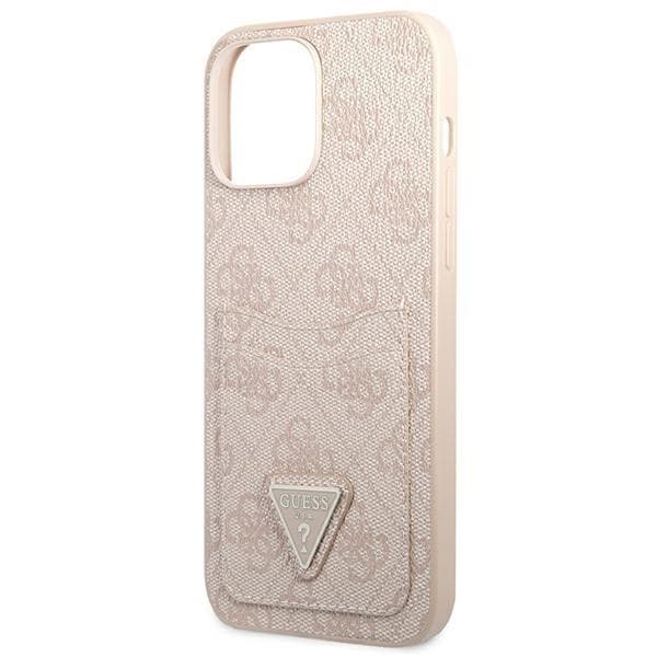 Guess iPhone 13 Pro Skal Korthållare Triangle Logo - Rosa