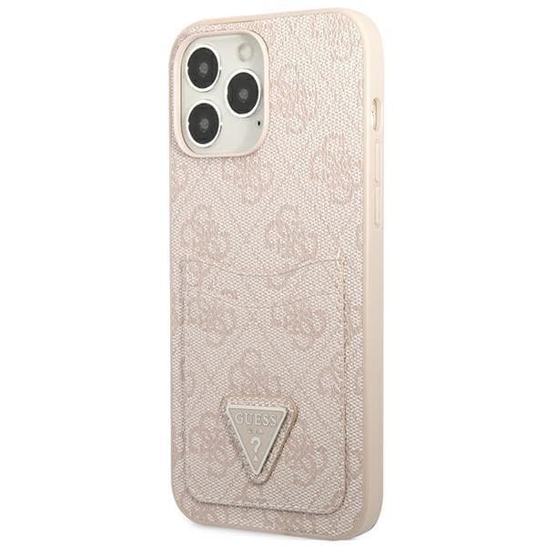 Guess iPhone 13 Pro Skal Korthållare Triangle Logo - Rosa